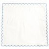 SCALLOPED NAPKIN WHITE/BLUE