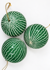 BAUBLE RIBBON STRIPE GREEN L - India Ink Home Decor