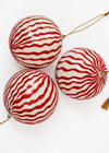 BAUBLE RIBBON STRIPE RED L - India Ink Home Decor