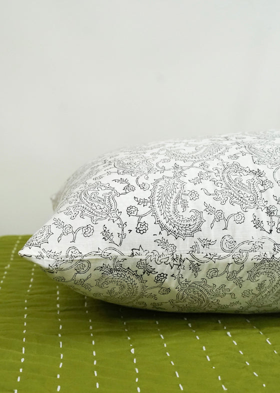 PILLOWCASE SET FINE PAISLEY BLACK