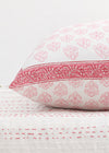PILLOWCASE FRAMED FLOWER RED