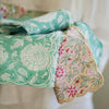 SCALLOPED NAPKIN WALLFLOWER AQUA