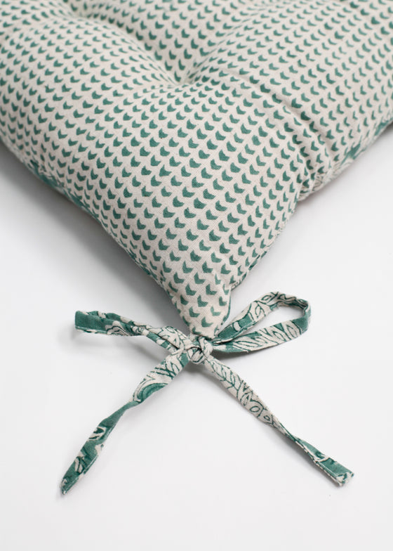 CHAIRPAD FLORAL AQUA