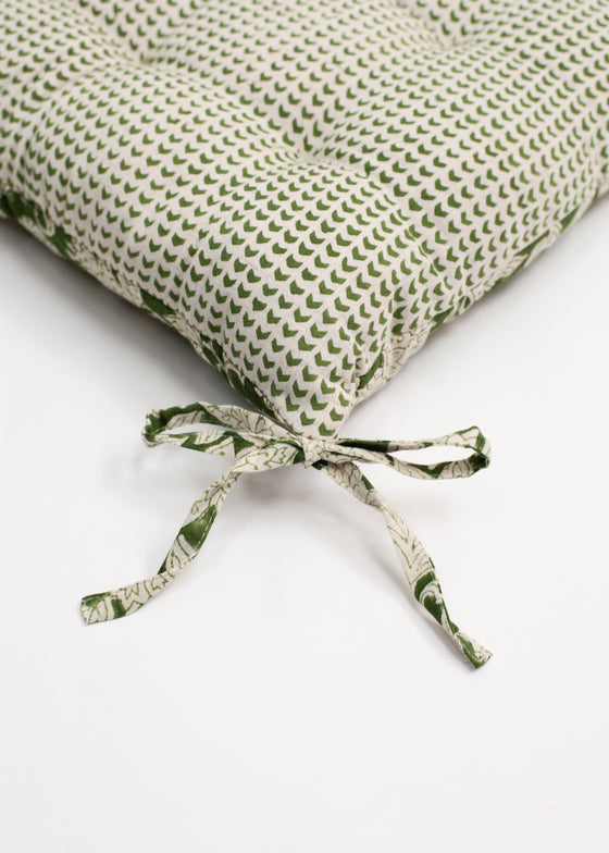 CHAIRPAD FLORAL GREEN