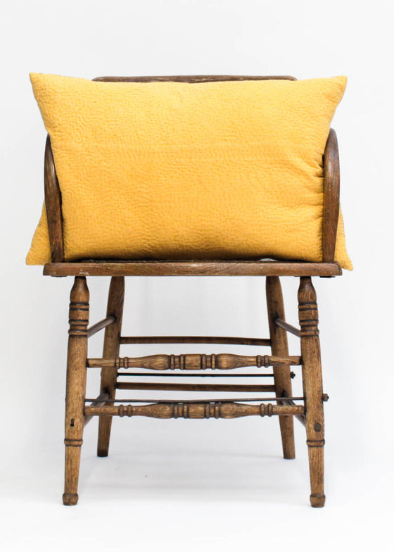 CUSHION MUSTARD STITCHED