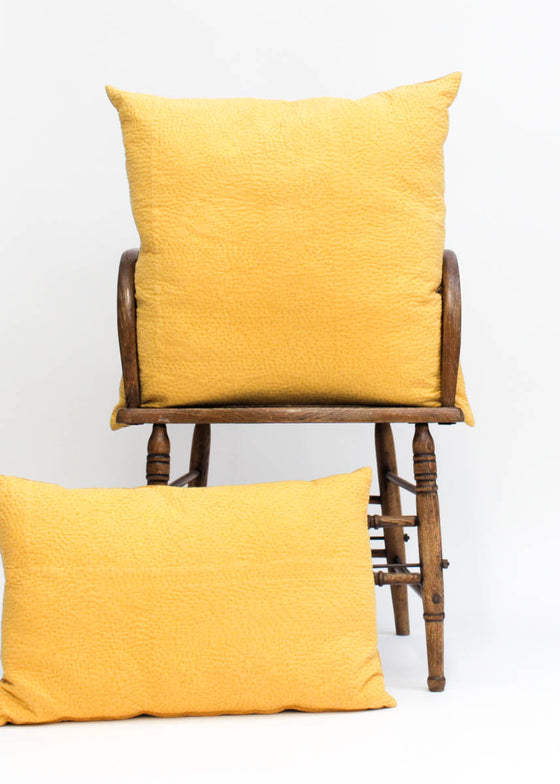 CUSHION MUSTARD STITCHED
