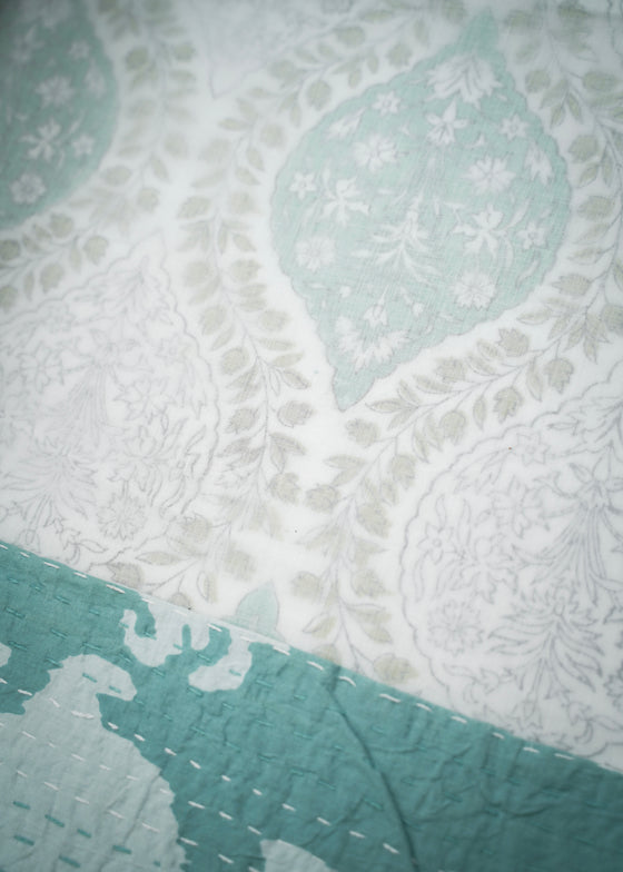DOHAR PAISLEY TRELLIS GREEN/AQUA