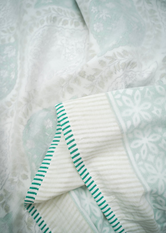 DOHAR PAISLEY TRELLIS GREEN/AQUA