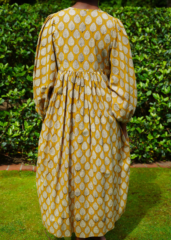 DRESS DEWDROP MUSTARD