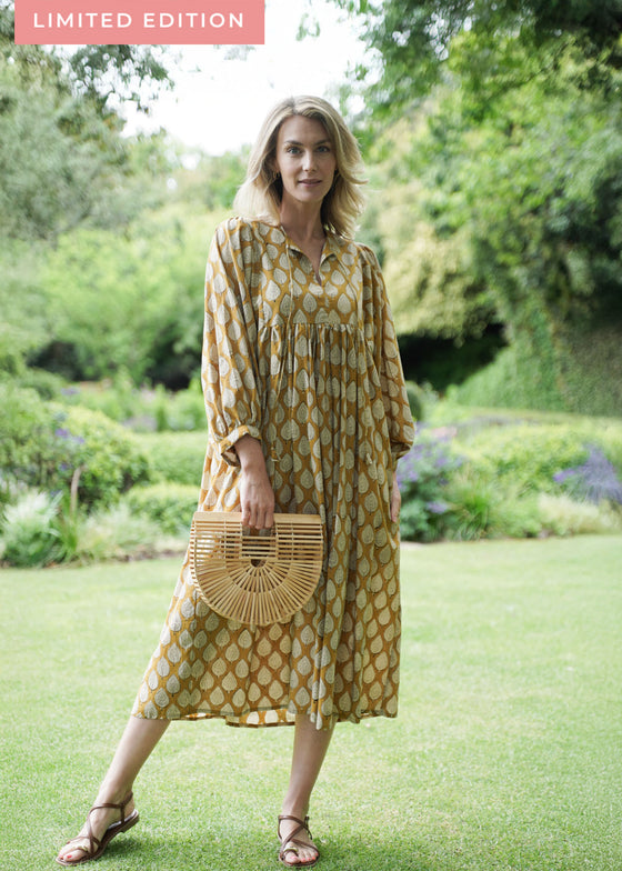 DRESS DEWDROP MUSTARD