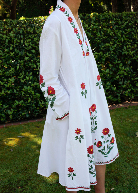 DRESS EMBROIDERED MARIGOLD