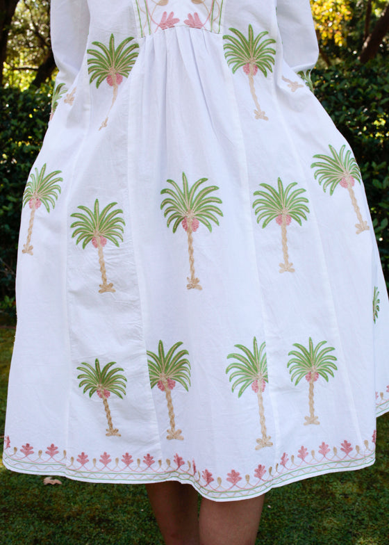 DRESS EMBROIDERED PALM