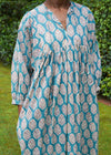 DRESS FLORAL BOUQUET AQUA