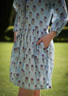 DRESS TIERED BLUE MARIGOLD