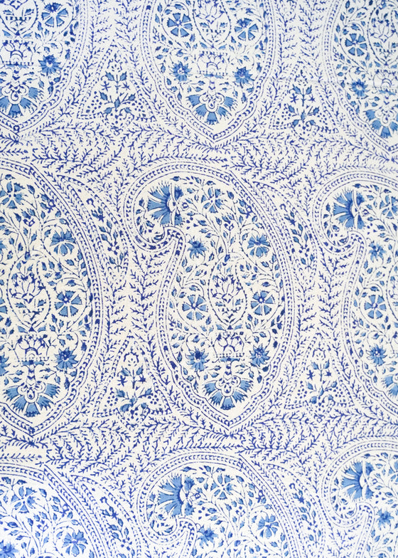 TABLECLOTH ROUND DELICATE PAISLEY BLUE