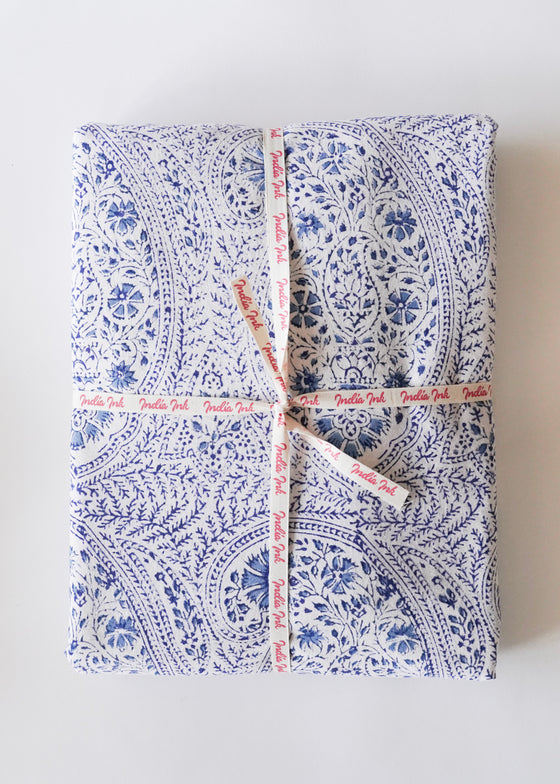 TABLECLOTH DELICATE PAISLEY BLUE
