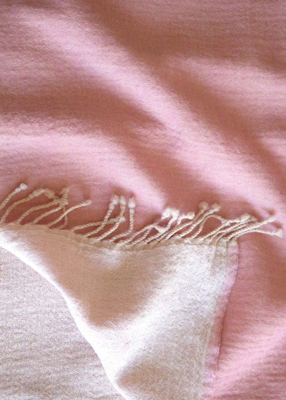 THROW WOOLLEN PLAIN DUSTY PINK