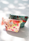 VELVET POUCH BLUSH GARDEN - India Ink Home Decor