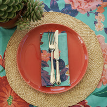  NAPKINS SET AQUA FULL BLOOM