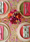TABLECLOTH FLORAL ORCHID MUSTARD