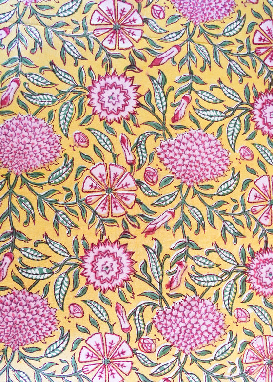 TABLECLOTH FLORAL ORCHID MUSTARD