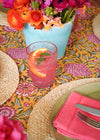 TABLECLOTH FLORAL ORCHID MUSTARD
