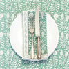NAPKINS SET GARDEN BLOCK AQUA