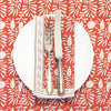 NAPKINS SET GARDEN BLOCK TERRACOTTA