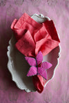 NAPKIN RING FLORAL RED & PINK