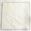 SCALLOPED NAPKIN WHITE/GREEN