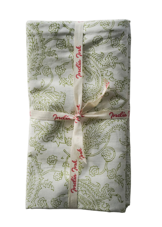 PILLOWCASE SET FINE PAISLEY GREEN