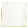 SCALLOPED NAPKIN WHITE/GREEN
