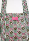 TOTE BAG GULABI BUTI - India Ink Home Decor
