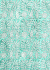 TABLECLOTH BLOCK PRINT GARDEN AQUA - India Ink Home Decor