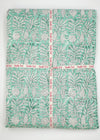TABLECLOTH BLOCK PRINT GARDEN AQUA - India Ink Home Decor