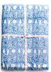 TABLECLOTH BLOCK PRINT GARDEN BLUE - India Ink Home Decor