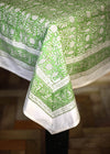 TABLECLOTH GARDEN BLOCK GREEN - India Ink Home Decor