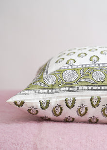  PILLOWCASE AUTUMN POMEGRANATE GREEN - India Ink Home Decor