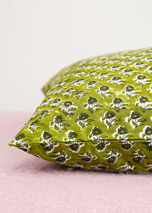  PILLOWCASE SET PRETTY DAISY GREEN - India Ink Home Decor