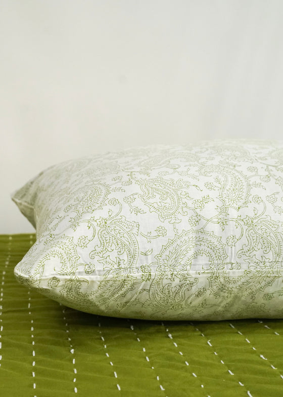 PILLOWCASE SET FINE PAISLEY GREEN