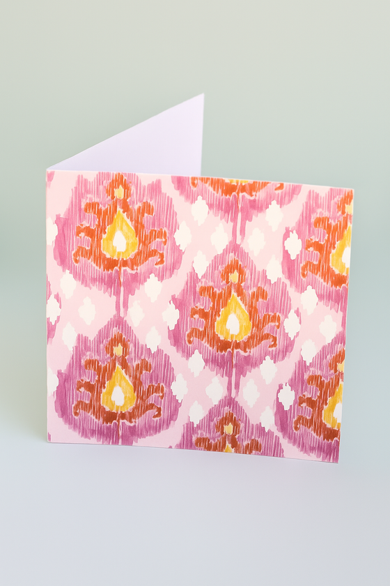 CARDS SINGLE IKAT PINK