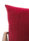 CUSHION VELVET STITCHED BERRY