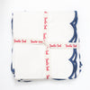 SCALLOPED NAPKIN WHITE/BLUE