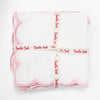 SCALLOPED NAPKIN WHITE/PINK