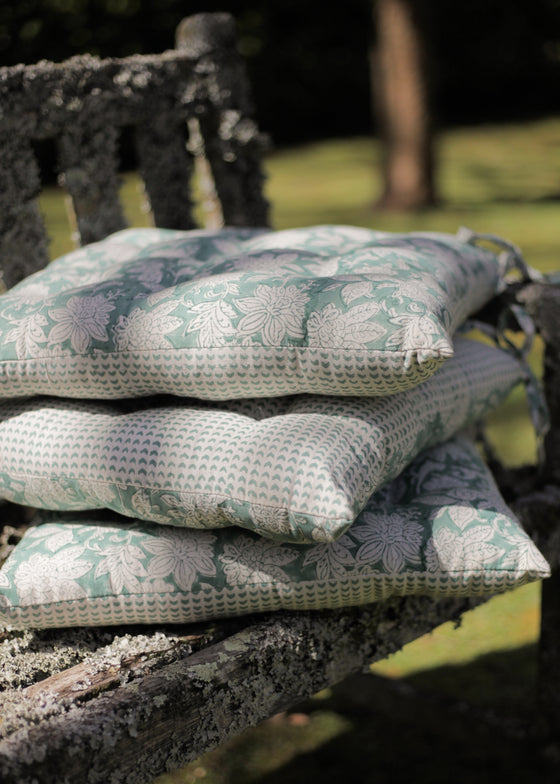 CHAIRPAD FLORAL AQUA