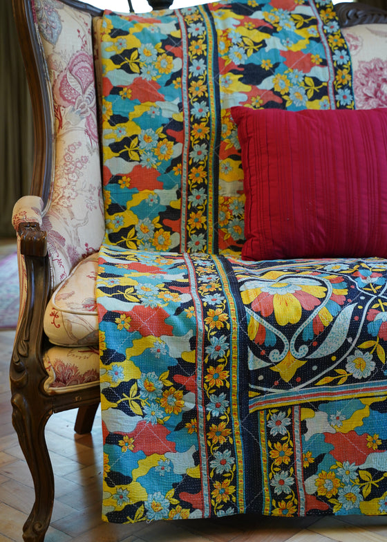 KANTHA VINTAGE INDIAN LOTUS