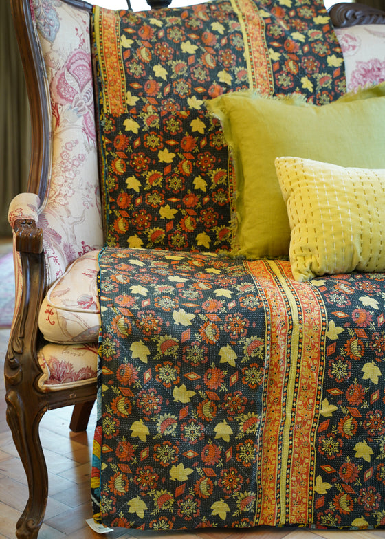KANTHA VINTAGE INDIAN LOTUS