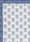 PILLOWCASE FRAMED FLOWER BLUE
