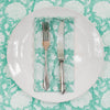 SCALLOPED NAPKIN WALLFLOWER AQUA