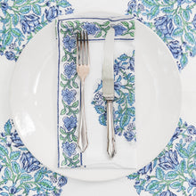  NAPKIN BOMBAY BLOOM GREEN/BLUE 50X50